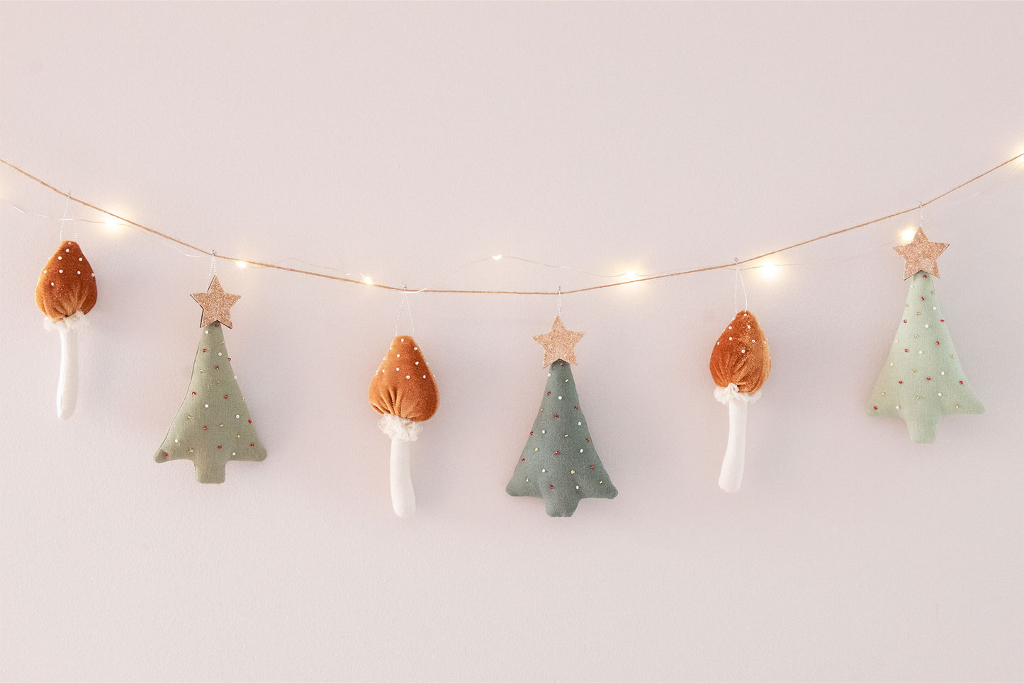 Mushroom Christmas Garland