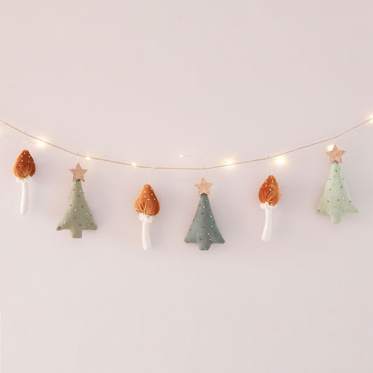 Mushroom Christmas Garland