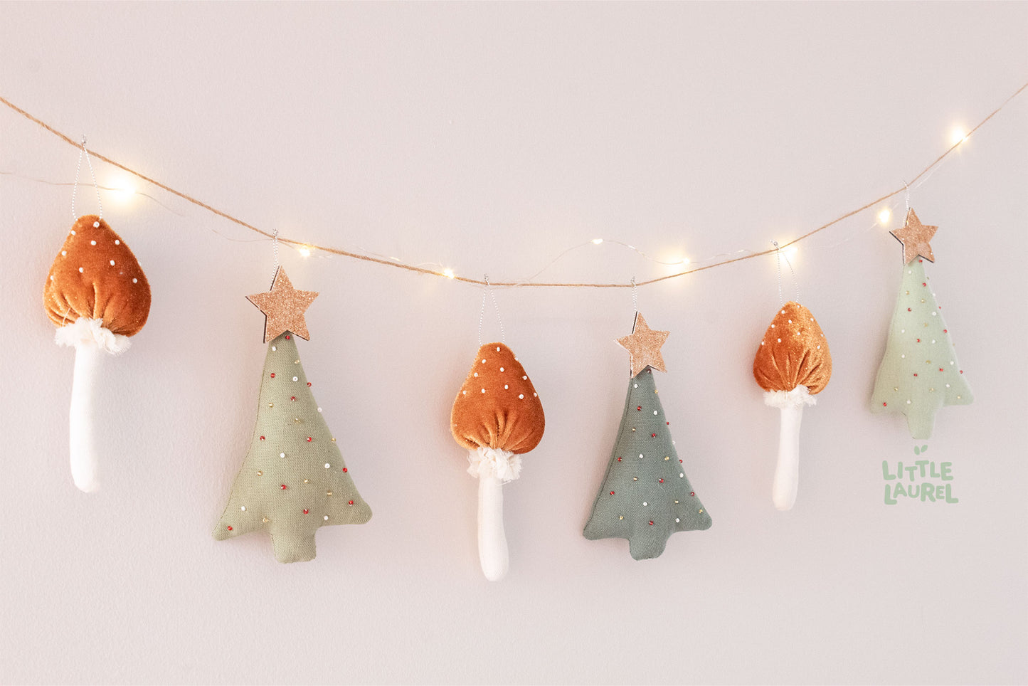 Mushroom Christmas Garland