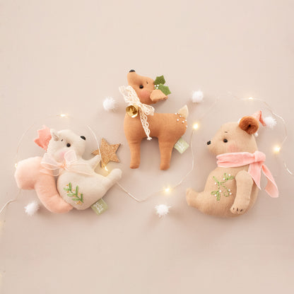 Peach Christmas Ornaments Set