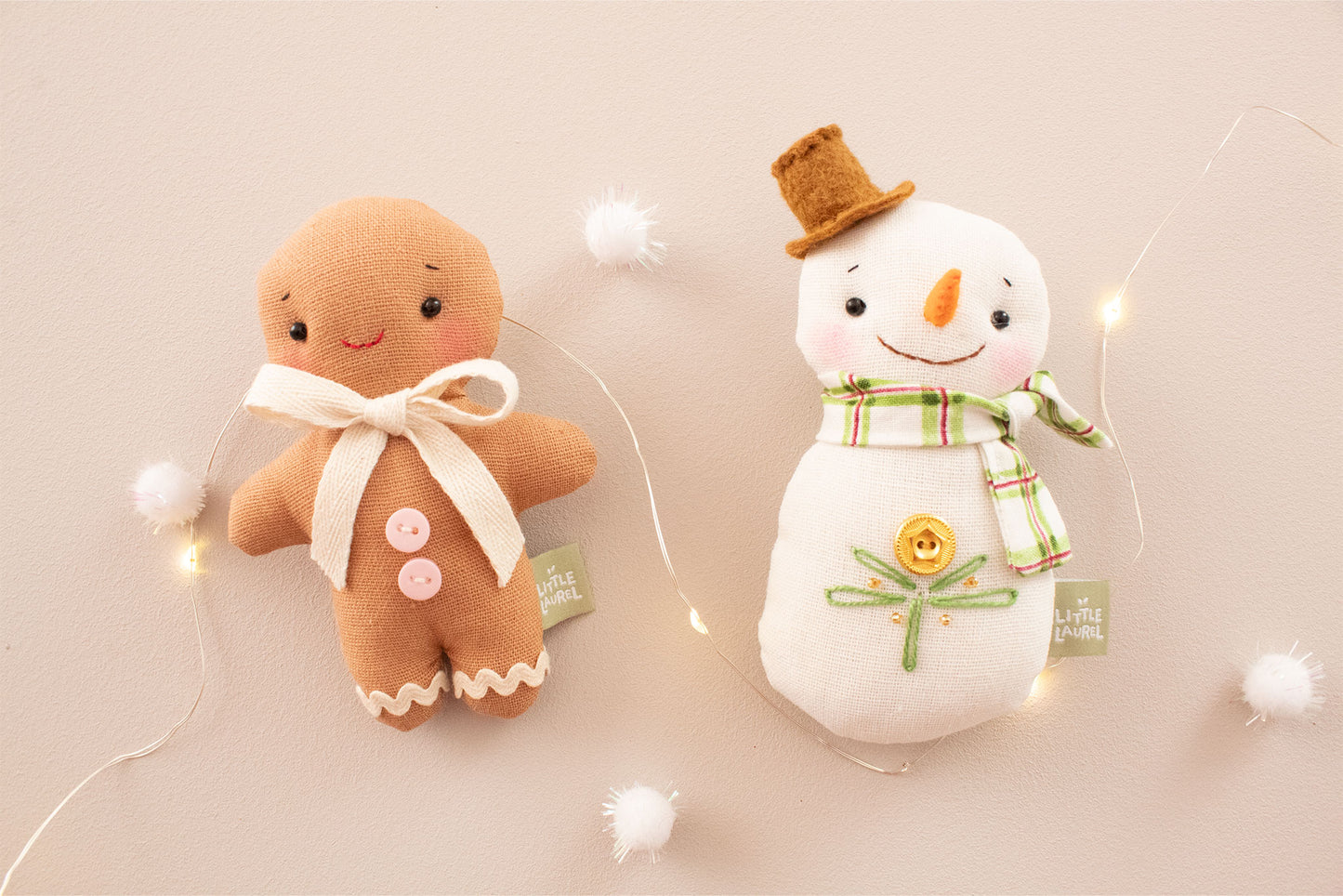 Peach Christmas Ornaments Set