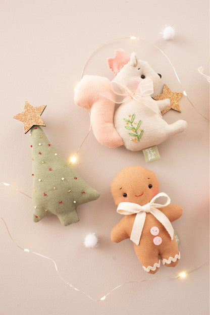 Peach Christmas Ornaments Set