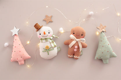 Peach Christmas Ornaments Set