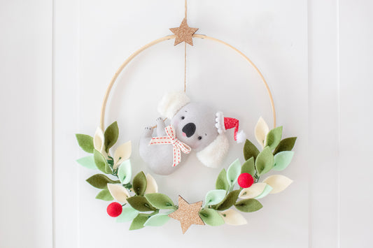 Australian Koala Christmas Door Wreath