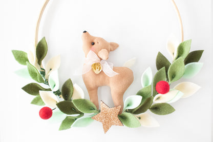 Christmas Deer Door Wreath