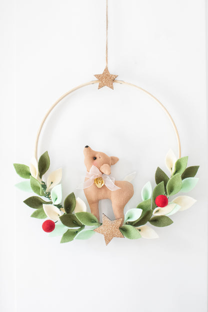 Christmas Deer Door Wreath