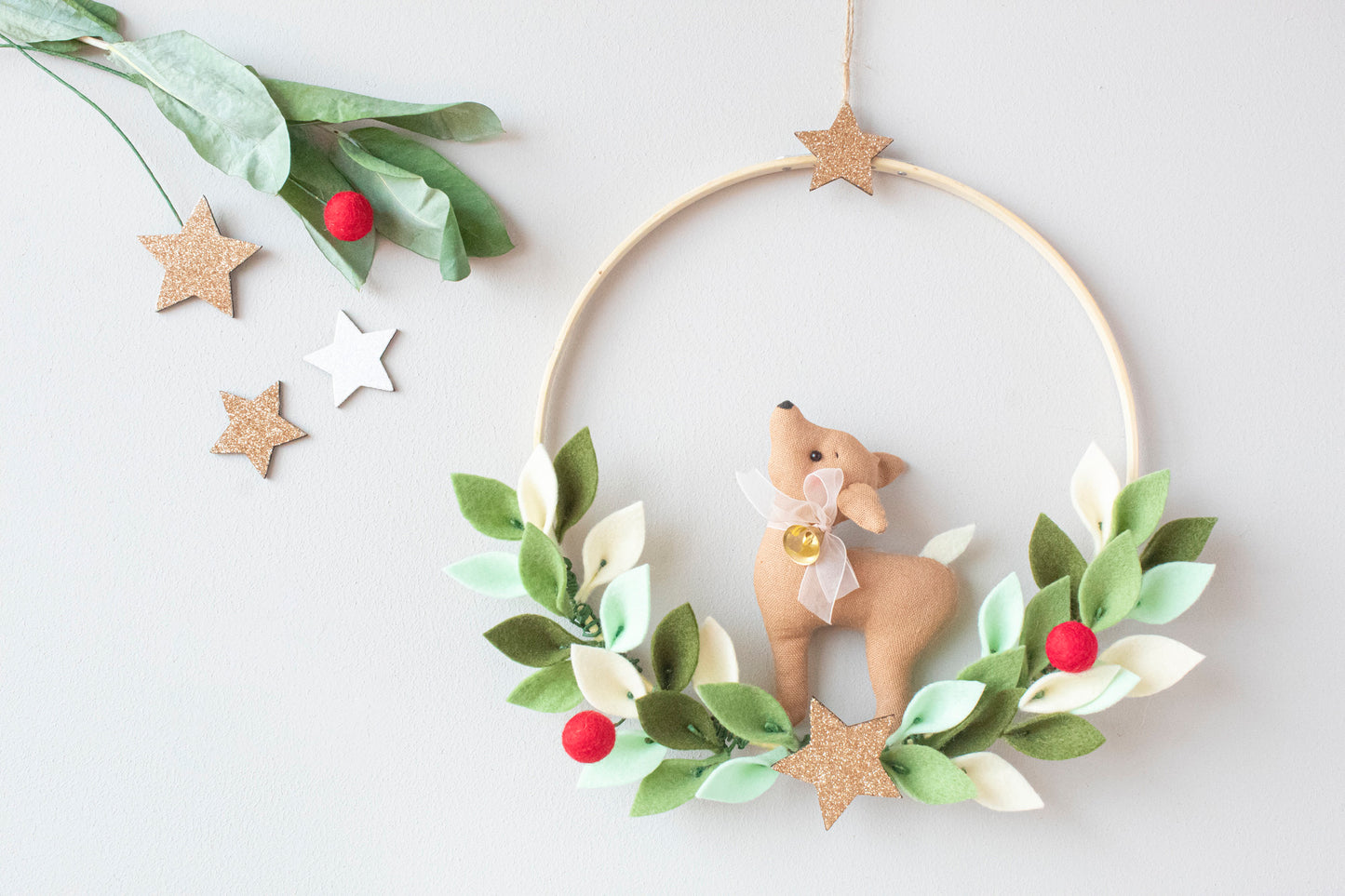 Christmas Deer Door Wreath