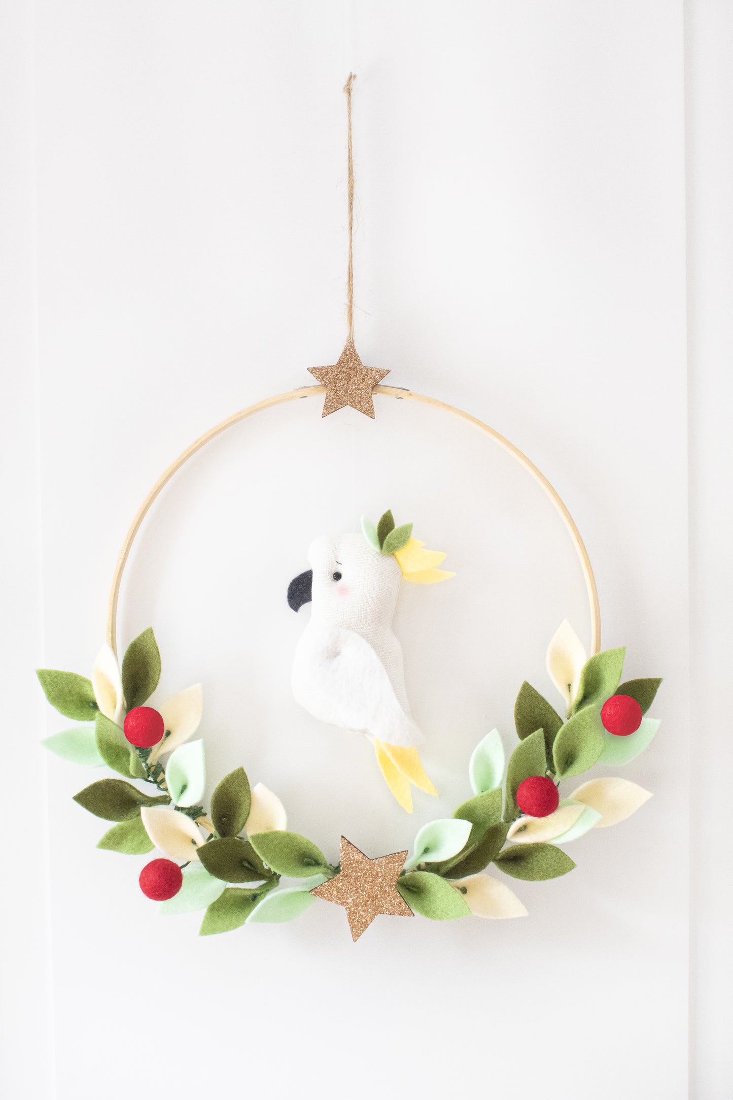 Aussie Cockatoo Christmas Door Wreath