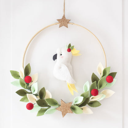 Aussie Cockatoo Christmas Door Wreath