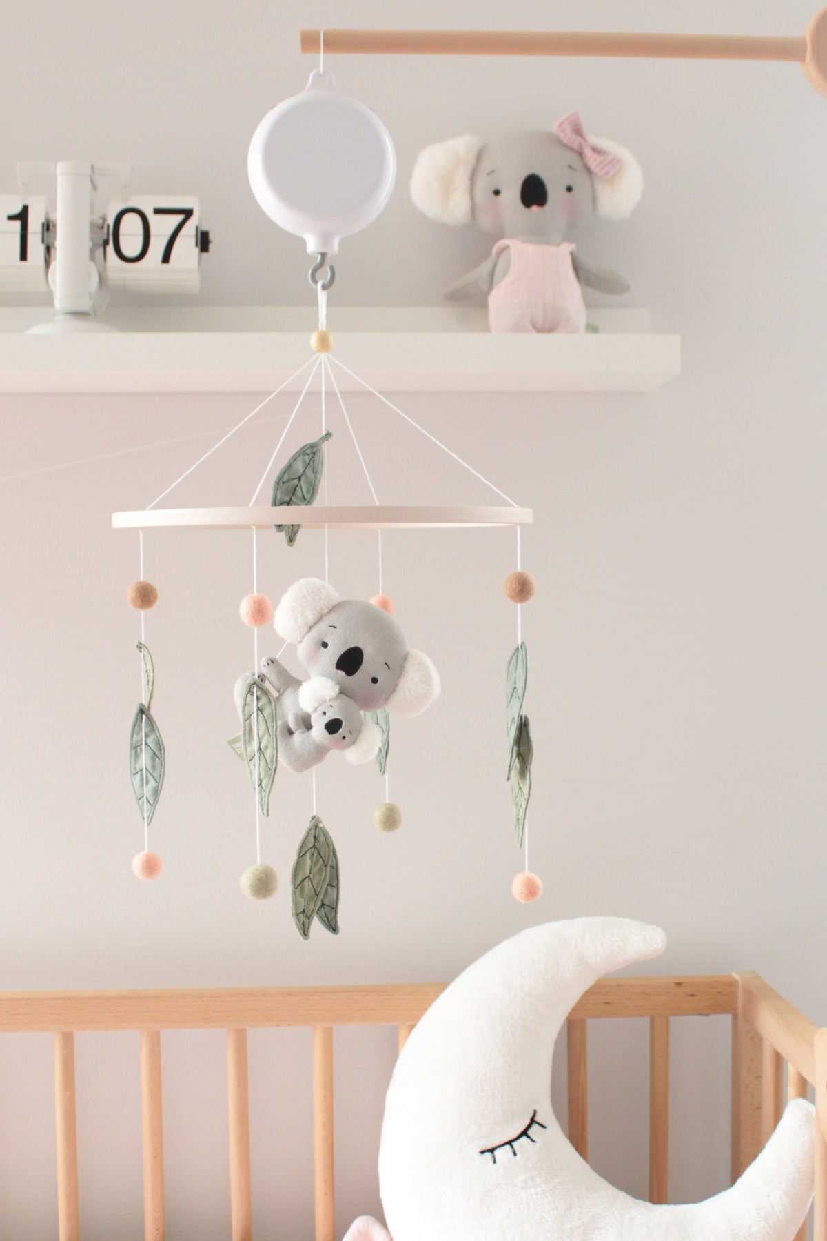 Baby Girl Cot Mobile – Koala Gumleaf Whispers