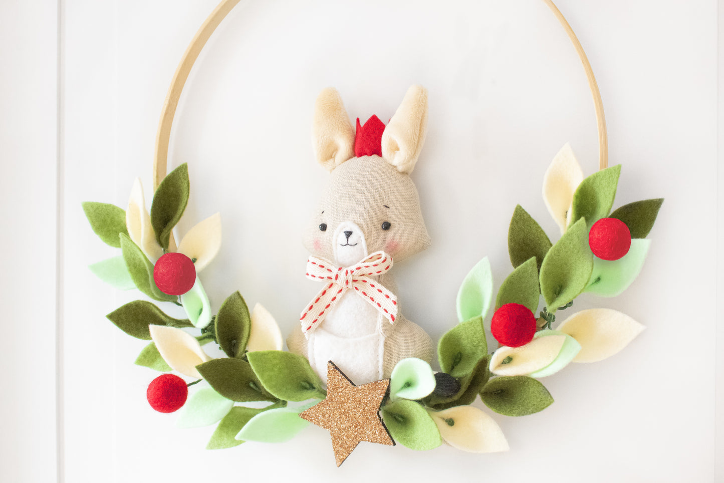 Australian Kangaroo Christmas Door Wreath