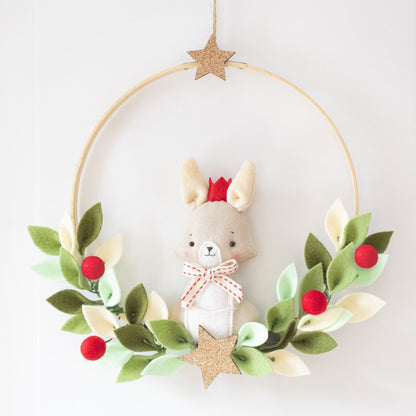 Australian Kangaroo Christmas Door Wreath