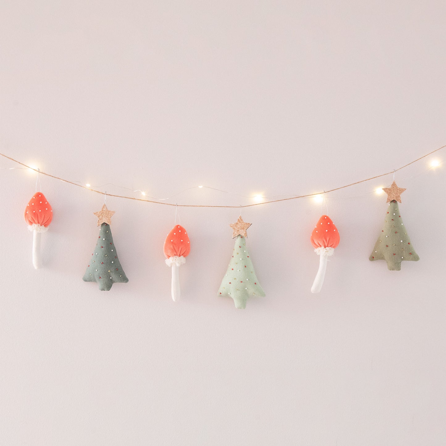 Mushroom Christmas Garland