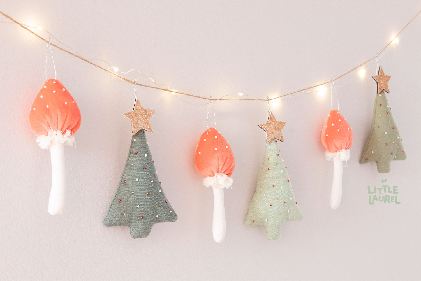 Mushroom Christmas Garland