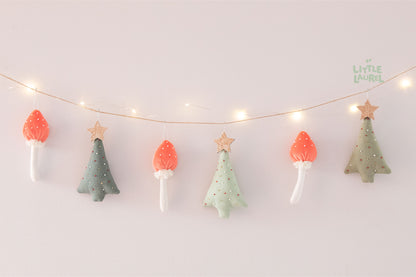 Mushroom Christmas Garland