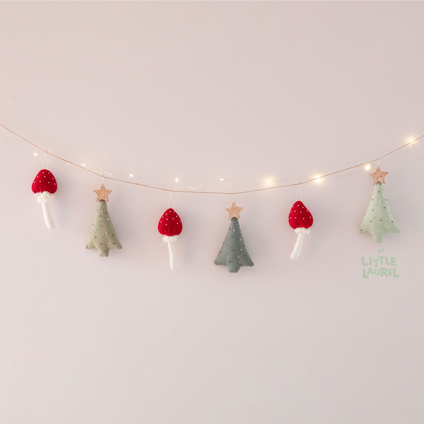 Mushroom Christmas Garland