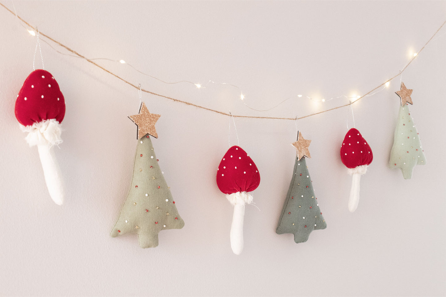 Mushroom Christmas Garland