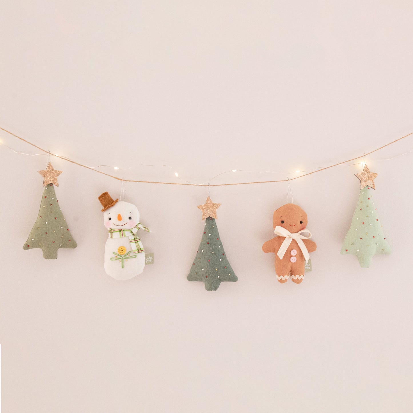 Snowman & Gingerbread Christmas Garland