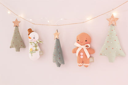 Snowman & Gingerbread Christmas Garland