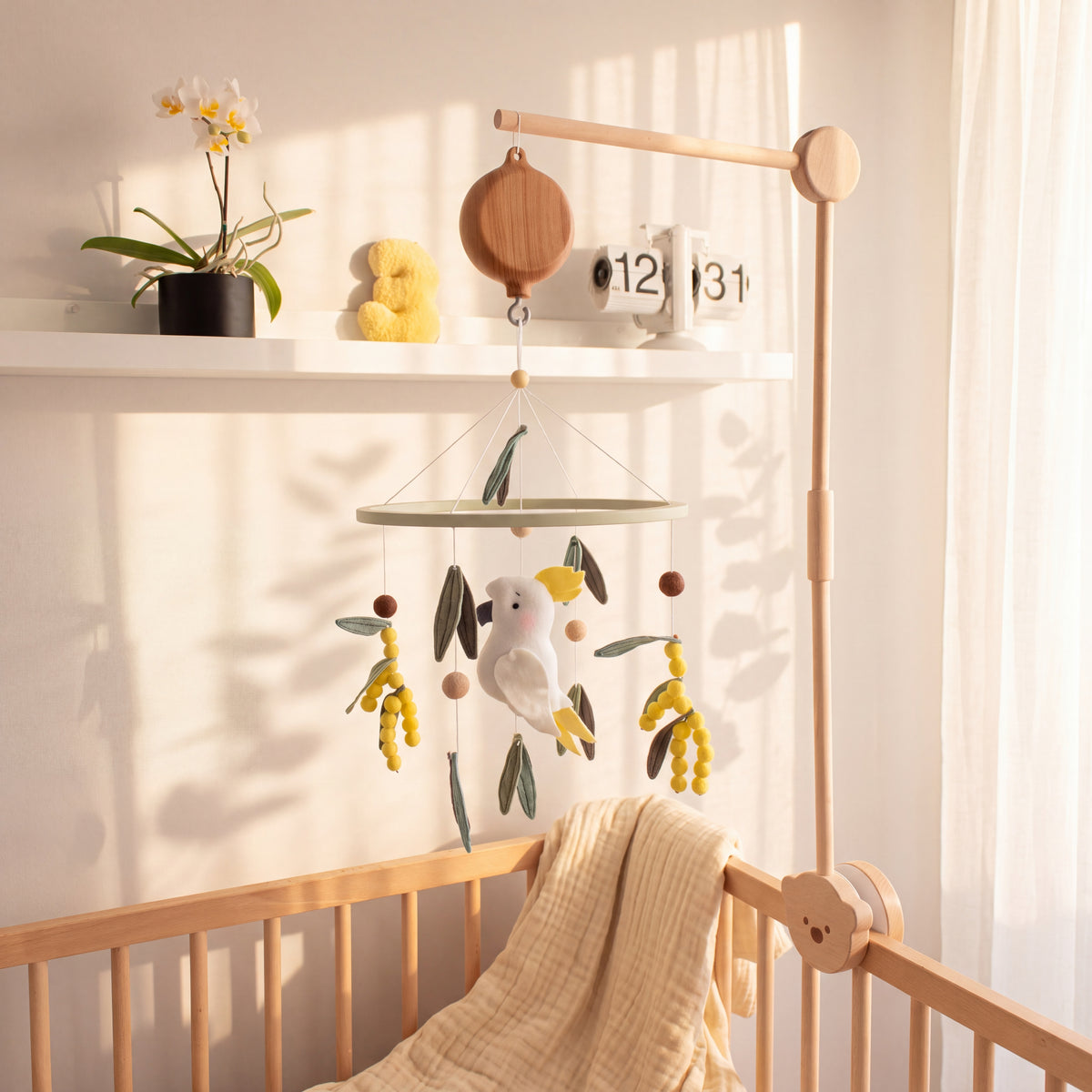 Baby Cot Mobile – Cockatoo Wattle Skies