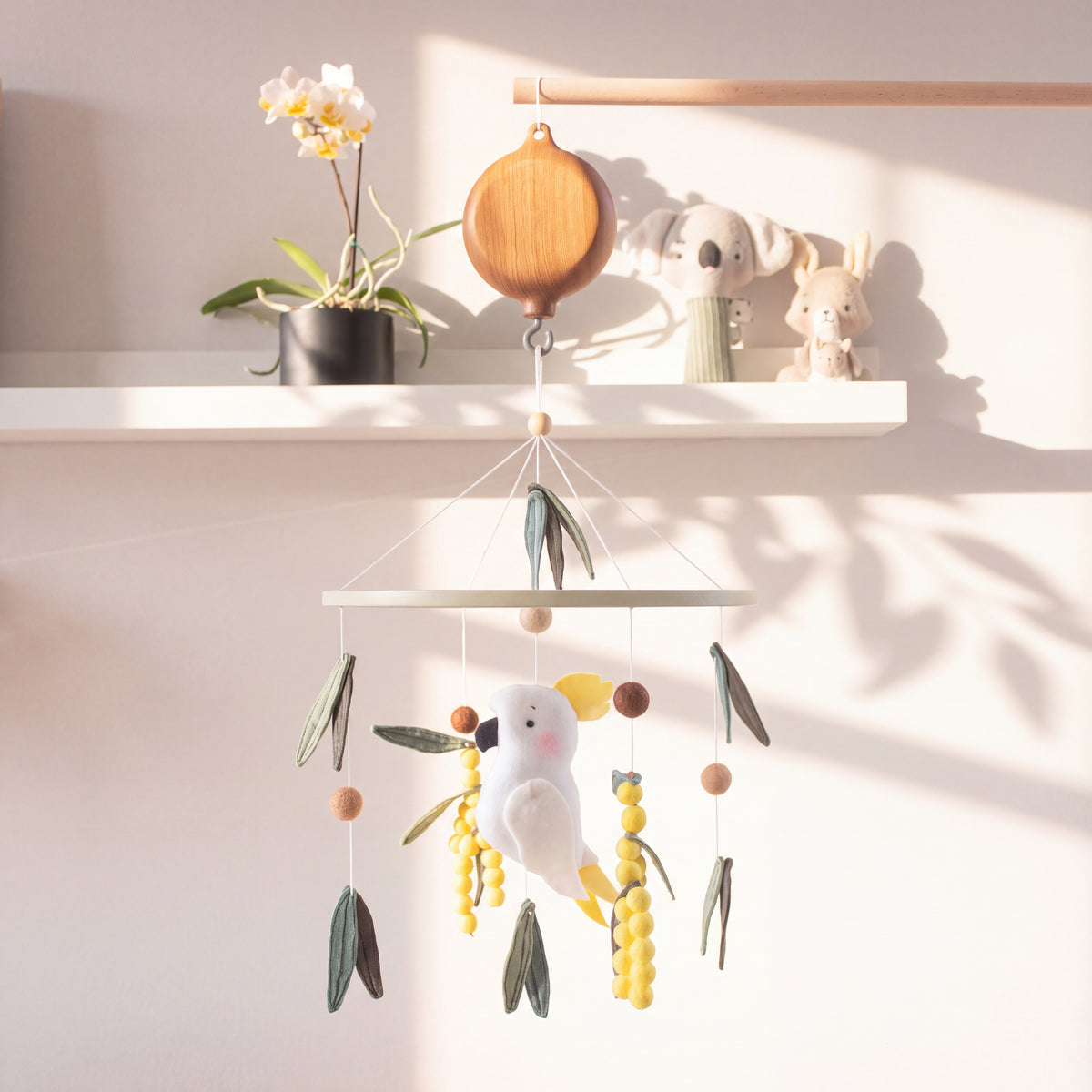 Baby Cot Mobile – Cockatoo Wattle Skies