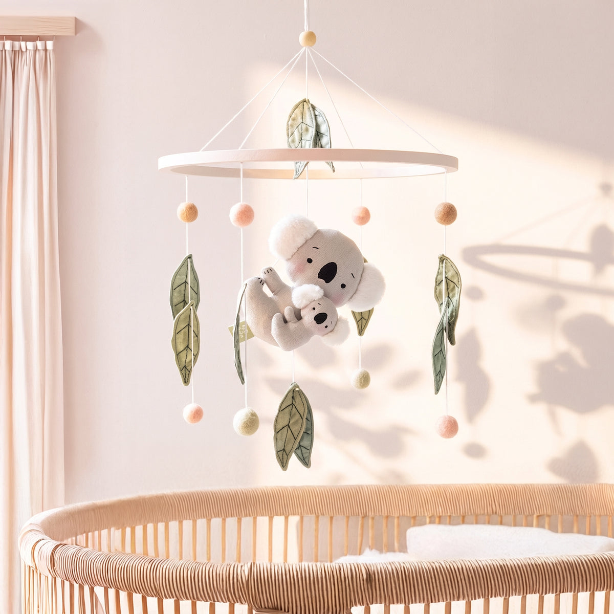 Baby Girl Cot Mobile – Koala Gumleaf Whispers