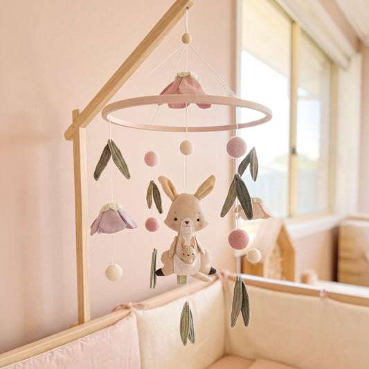 Baby Girl Cot Mobile – Kangaroo Meadow Wonders