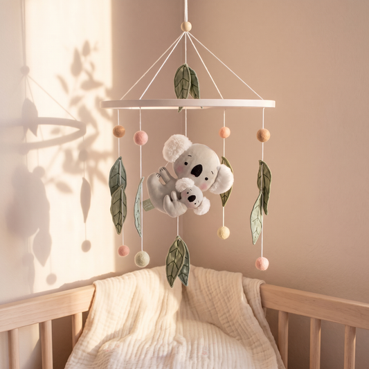 Baby Girl Cot Mobile – Koala Gumleaf Whispers