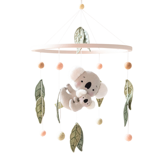 Baby Girl Cot Mobile – Koala Gumleaf Whispers